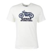 Method T-Shirt met Motorfiets Grafisch Barbour , White , Heren