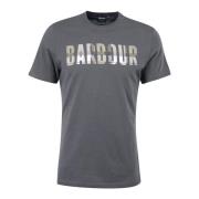Tartan Grafisch Katoenen T-Shirt Barbour , Gray , Heren