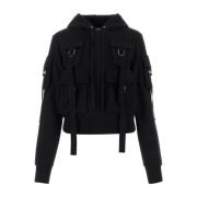 Zwarte katoenen sweatshirt - Stijlvol en comfortabel Blumarine , Black...