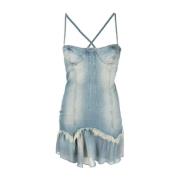 Elegante Denim Mini Jurk Blumarine , Blue , Dames