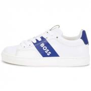 Witte Leren Sneakers Boss , Blue , Heren