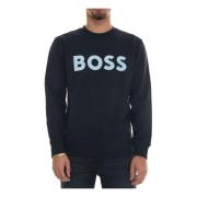 Maxi Logo Crewneck Sweatshirt Boss , Blue , Heren