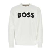 Comfortabel Katoenen Sweatshirt Boss , White , Heren