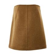 Bruine Wol Mohair Rok Bottega Veneta , Brown , Dames