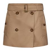 Beige Trench-Style Rok - Aw23 Collectie Burberry , Beige , Dames