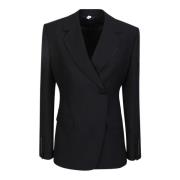 Klassieke Zwarte Wol Getailleerde Blazer Burberry , Black , Dames