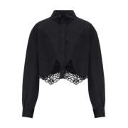 Shirt met kanten afwerking Burberry , Black , Dames