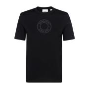 Zwarte Logo Print T-shirts en Polos Burberry , Black , Dames