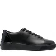 Zwarte Leren Sneakers voor Heren Calvin Klein , Black , Heren