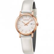Gevestigd Wit Leren Quartz Horloge Calvin Klein , White , Dames