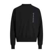 Verticale Institutionele Sweatshirt Calvin Klein , Black , Heren