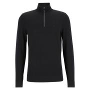 Trui- CK Merino Quarter ZIP Calvin Klein , Black , Heren