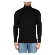 Geborduurde Logo Wollen Coltrui Calvin Klein , Black , Heren