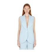 Mouwloze single-breasted blazer Casablanca , Blue , Dames