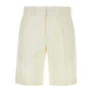 Koele Ivory Gabardine Bermuda Shorts Casablanca , White , Heren