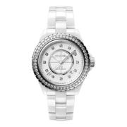 J12 Diamanten Lunette Horloge Chanel , White , Dames