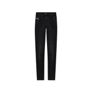 Zwarte Slim-Fit Jeans Diesel , Black , Heren