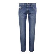 Blauwe Slim Fit Jeans voor Heren Diesel , Blue , Heren