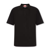 ‘T-Vort-Megoval-D’ poloshirt met logo Diesel , Black , Heren