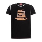 ‘T-Diegor-Raw-N2’ T-shirt Diesel , Black , Heren