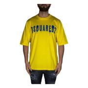 Graffiti T-Shirt Dsquared2 , Yellow , Heren