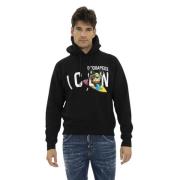 Icon Hoodie, Blijf Stijlvol en Comfortabel Dsquared2 , Black , Heren