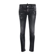 Vintage Slim-Fit Distressed Jeans Dsquared2 , Black , Dames