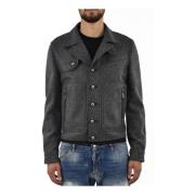 Grijze Wol Herenjas Dsquared2 , Gray , Heren