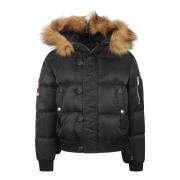 Zwarte Puff Mini Parka Jassen Dsquared2 , Black , Heren