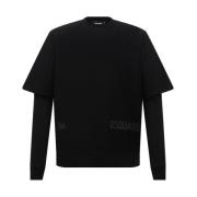 Zwart Logo Sweatshirt, Lange Mouw, 100% Katoen Dsquared2 , Black , Her...