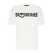 Katoenen Logo T-shirt - Dsquared2 Dsquared2 , White , Heren