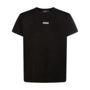 Noir Tee-Shirt Update Casual Garderobe Dsquared2 , Black , Heren