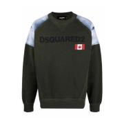 Militair Groen Katoenen Sweatshirt Dsquared2 , Green , Heren