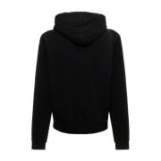 Zwarte katoenen hoodie met Dan Dean-print Dsquared2 , Black , Heren