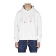 Comfortabele Hoodie Dsquared2 , White , Heren