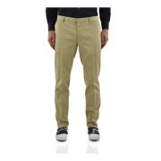 Beige Katoenen Chinos met Metalen Logo Dsquared2 , Beige , Heren