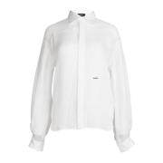 Luxe Zijden Blouse Dsquared2 , White , Dames