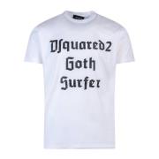 D2 Goth Surfer Katoenen T-Shirt Dsquared2 , White , Heren