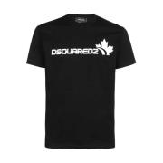 Maple - Zwart, L, Heren Logo T-Shirt Dsquared2 , Black , Heren