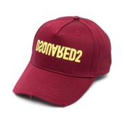 Bordeaux Logo Baseball Cap Dsquared2 , Red , Heren