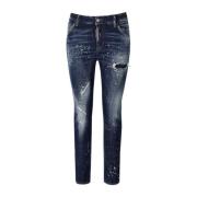 Cool Girl Cropped Blauwe Jeans Dsquared2 , Blue , Dames