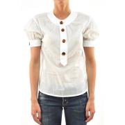 Witte Dames Geknoopte Blouse Mod.S75DL0183S35278010 Dsquared2 , White ...