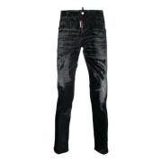 Zwarte Slim-Fit Denim Jeans Dsquared2 , Black , Heren