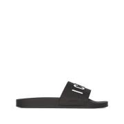 Zwarte Be Icon Slides voor Mannen Dsquared2 , Black , Heren