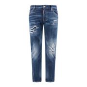 Blauwe Ripped Slim-Fit Jeans Aw23 Dsquared2 , Blue , Heren