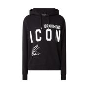 Hoodie met Ibrahimovic Print Dsquared2 , Black , Heren