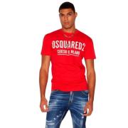 Ceresio9 - Rojo, L - Katoenen T-shirt in rood met Ceresio logo Dsquare...
