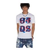 Witte Dsq2 T-shirt met Logo Dsquared2 , White , Heren