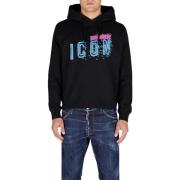 Gepixelde Icon Hoodie Dsquared2 , Black , Heren