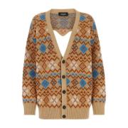 Geborduurde wollen blend cardigan Dsquared2 , Multicolor , Dames